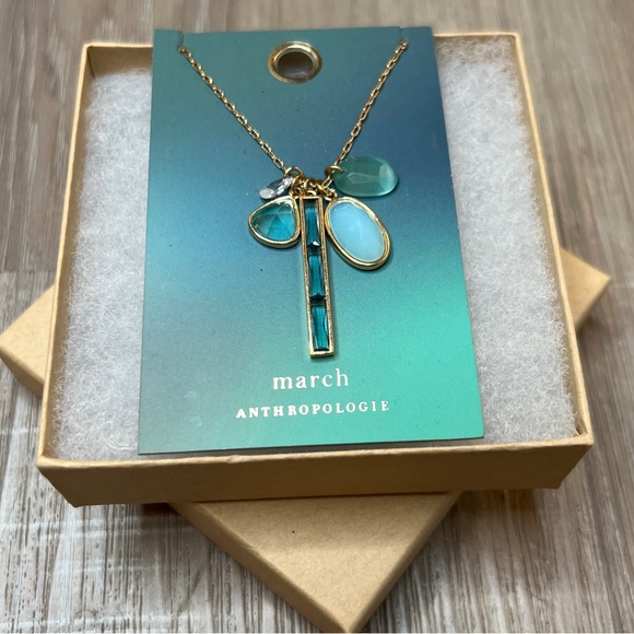 Anthropologie March Birthstone Pendant Necklace - Picture 5 of 6